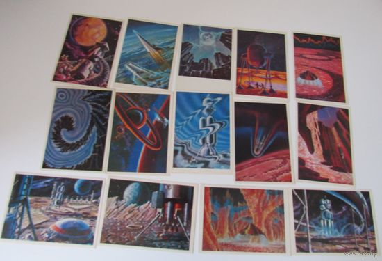 Космос.Земля. Комплект из 17 цветных  открыток. 1978 г.