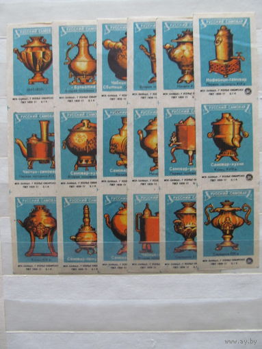 Спичечные этикетки. 1979. Русский самовар.