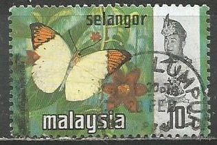 Малайские штаты(Селангор). Бабочка белянка. 1971г. Mi#109.