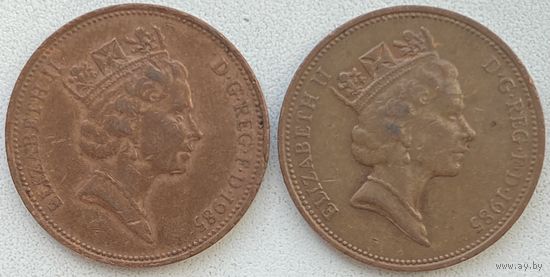 Великобритания 2 пенса 1985 г. Цена за 1 шт.