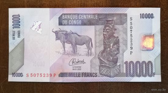 Конго ДР 10000 франков 2022 г., P:103