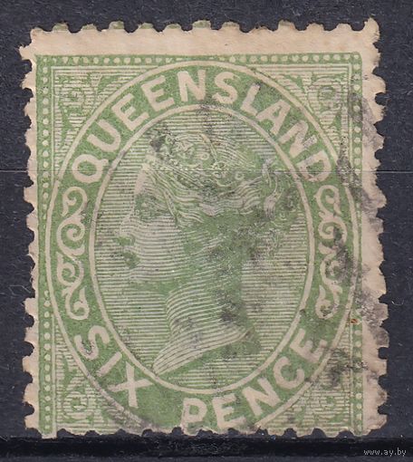 4.Aust. Великобритания. Австралийские штаты. Квинсленд. Виктория. Стандарт. 1882/83 гг. 6p. Mi.#56A.