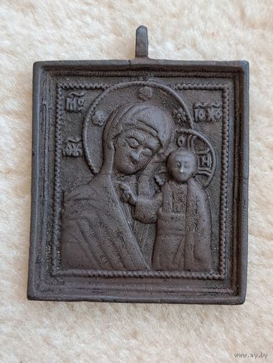 Икона меднолитая Казанская Пресвятая Богородица.