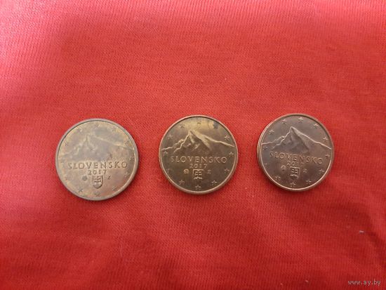 2 евроцента 2017 год Словакия