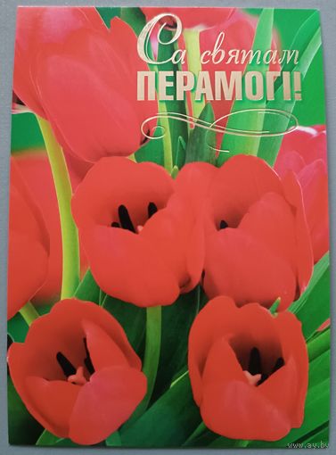 С Днём Победы! Тюльпаны. Открытка