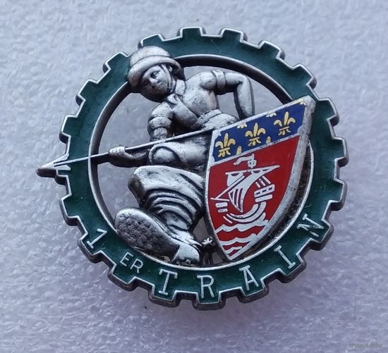 Франция. Полковой знак. 1 транспортный полк. Тяжёлый металл.
