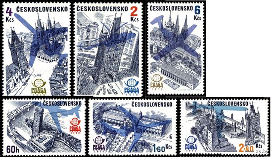 Чехословакия 1976. Международная выставка марок, Пражская Архитектура Авиа почта ** К1 221