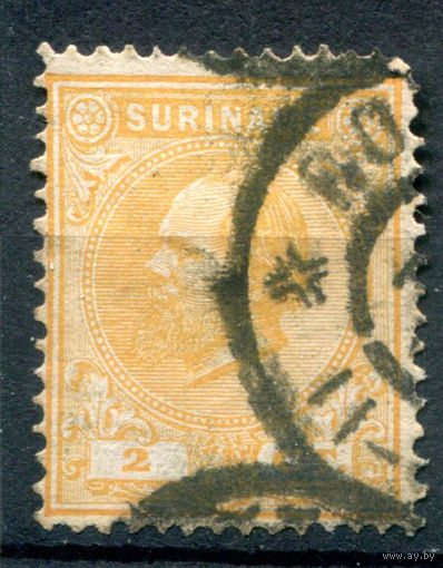 Нидерландские колонии - Суринам - 1883г. - король Вильгельм III - 1 марка - гашёная [Mi 15]. #3-WB-87-A-1