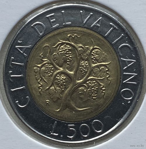 Ватикан 500 лир 1989 г. В холдере