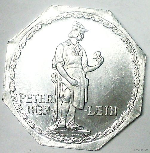 ГЕРМАНИЯ НЮРНБЕРГ 20 пфеннигов 1920 год "ПЕТЕР ХЕНЛЯЙН" -BU!
