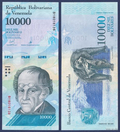 Венесуэла, 10000 боливар 2017 г., P-98b, UNC