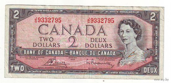 Канада. 2 доллара 1954 г.
