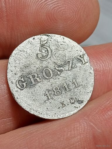 5 грошей 1811 ,I.S,перечекан с 1/24 талера