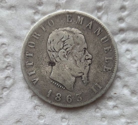 Италия 2 лиры 1863
