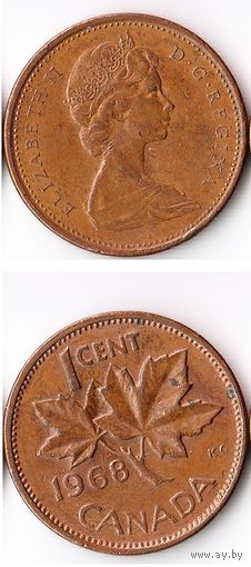 1 цент Канада 1968 года