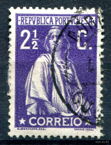 Португалия - 1912/20г. - Церера, 2 1/2 с - 1 марка - гашёная [Mi 209]. #1-Po-3-A-1
