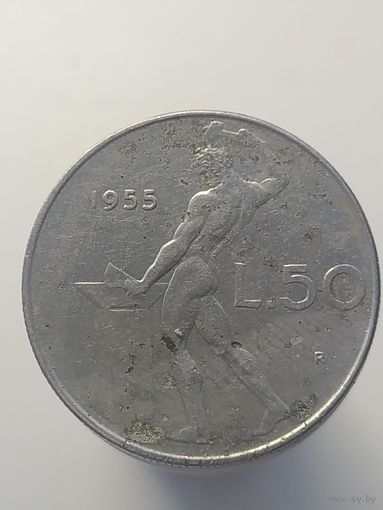 50 лир Италия 1955 год лот 43