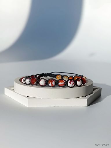 Браслет с тоннированным агатом
