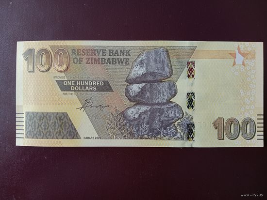 Зимбабве 100 долларов 2020 UNC