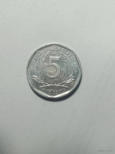 Восточные Карибы 5 центов 2015 года .