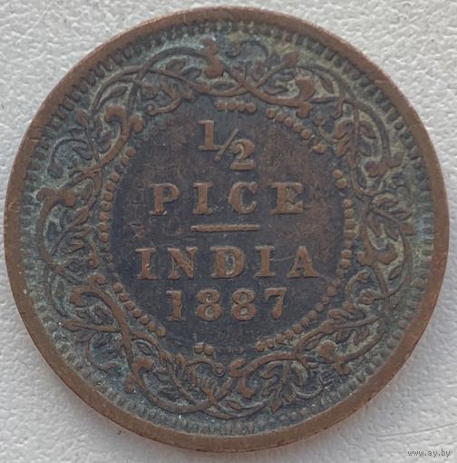 Индия Британская 1/2 пайса 1887 г.