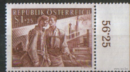 Полная серия из 1 марки 1955г. Австрия "Восстановление промышленности" MNH