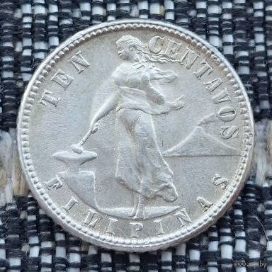 Американские Филиппины 10 центов 1944 года, D, UNC. Серебро! Девушка. Орел США. Сторгуй за свою цену, предложи обмен!