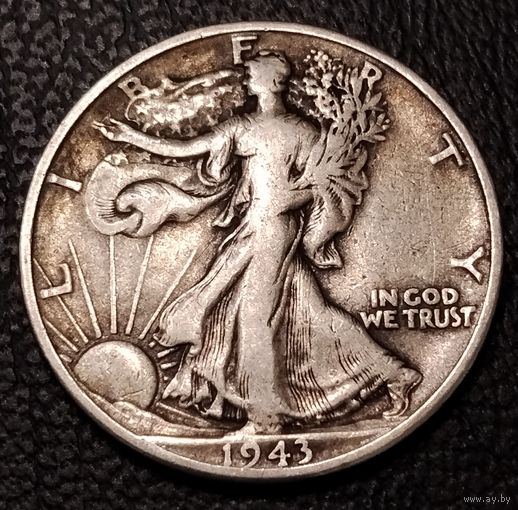 Пол доллара 1943 г. 1/2 доллара. Серебро.  С 1 рубля. Смотрите другие мои лоты с 1 рубля.