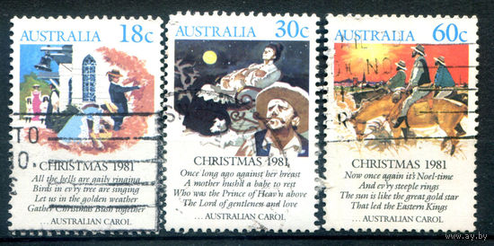 Австралия - 1981г. - Рождество - 3 марки - полная серия, гашёные [Mi 767-769]. #3-WB-89-A-2