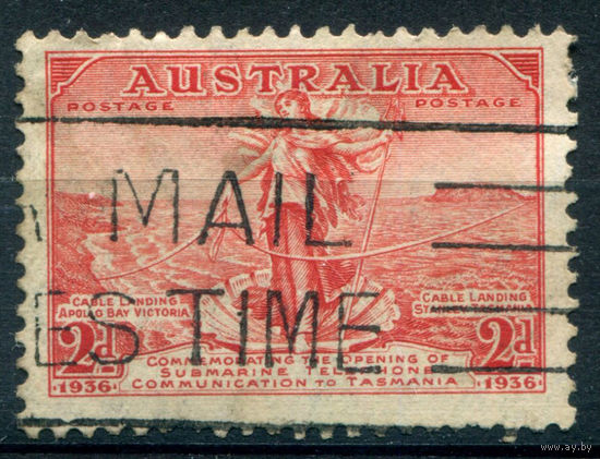 Австралия - 1936г. - открытие подводной линии телефонной связи - 1 марка - гашёная [Mi 132]. #3-WB-85-A-2