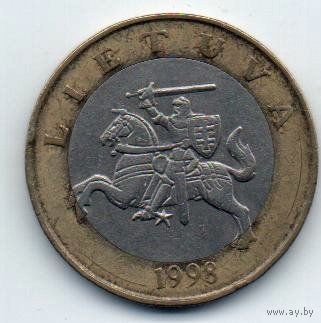 ЛИТОВСКАЯ РЕСПУБЛИКА 2 ЛИТА 1998. ПАГОНЯ. БИМЕТАЛЛ