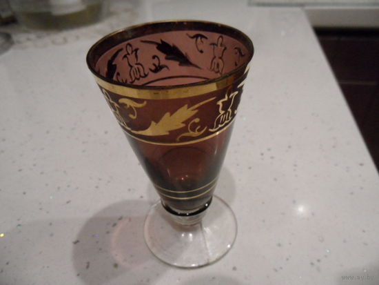 Рюмка цветная позолота СССР индивидуальное изготовление(торг в разумных пределах)