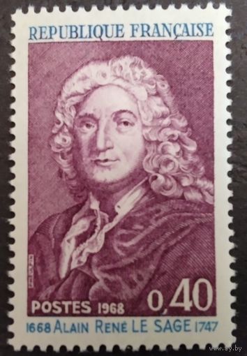 Франция. 1968г. Mi1623**. Ален Рене Лесаж, писатель.