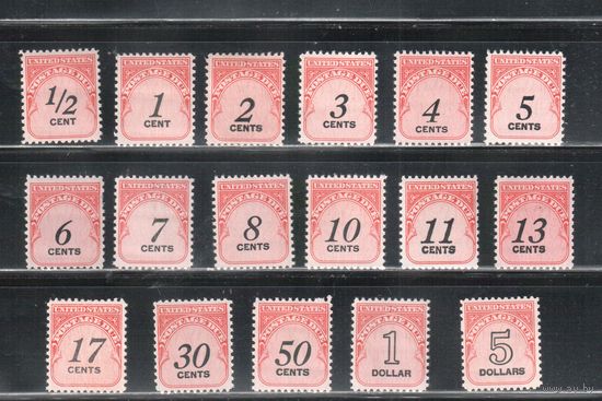 США-1959-1985, (Мих.44в-52в),  ** ( 2 м *)  , Доплатные  марки, (полная серия)