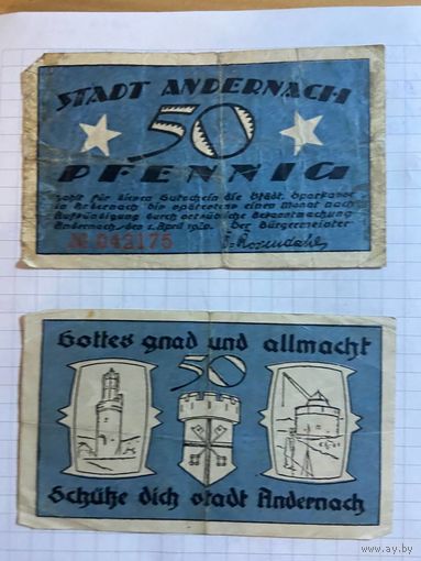 50 пфеннингов (нотгельды) г. Германия.-2