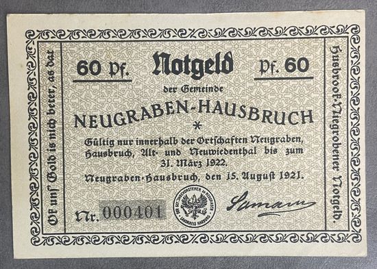 Нотгельд Нордхаузен, 60 пфеннигов, 1921 год Веймарская республика.