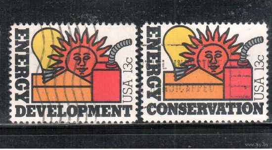 США-1977, (Мих.1315-1316) , гаш. , Сохранение энергии(полная серия)