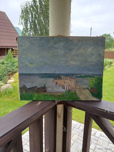 Пейзаж.Гавриленко П.Н.1950г с рубля без м.ц.
