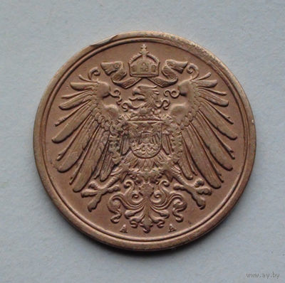 Германия 1 пфенниг, 1908 А