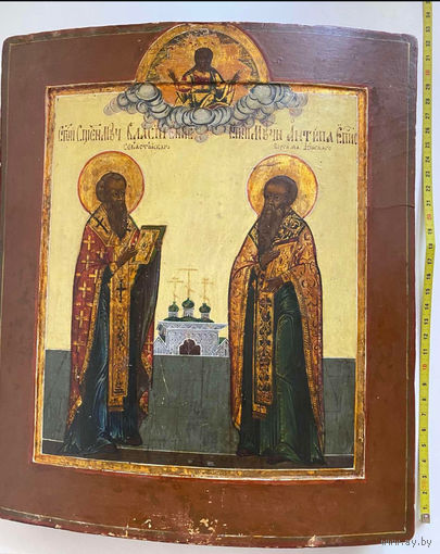 Икона старинная ["Свтт. Власий Севастийский и Антипа Пергамский"]31*26 см