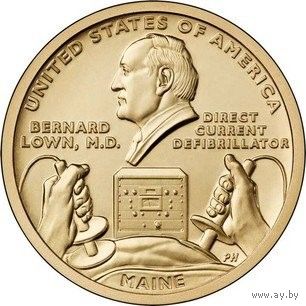 США 1 доллар, 2024 D Мэн Дефибриллятор постоянного тока UNC
