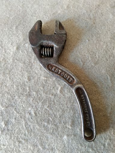 Старинный винтажный разводной гаечный ключ "WESTCOTT. 8 дюймов, N78. KEYSTONE MFG. Co, BUFFALO, USA". США, 30-е годы прошлого столетия.