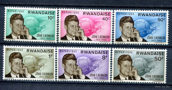 Руанда - 1965г. - Джон Кеннеди - 6 марок - полная серия, MNH [Mi 129-134]. #O-Se-Z-1-10