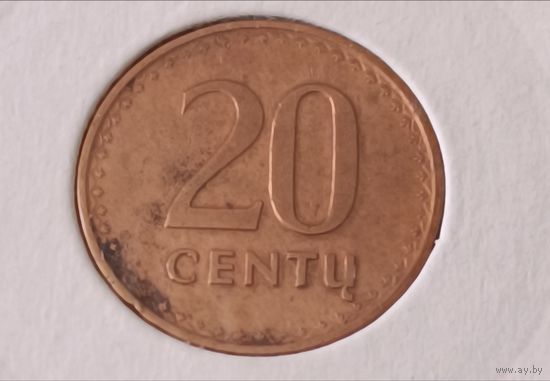Литва. 20 центов 1991 года. (2).