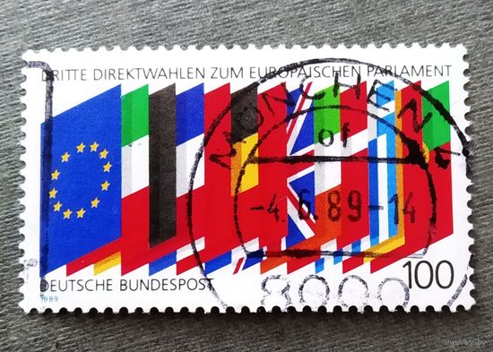 Марка Германия 1989 год Выборы в Европарламент