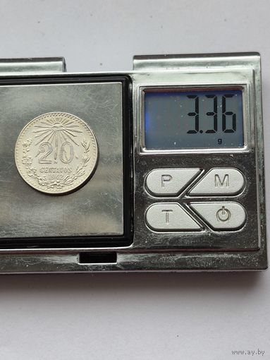 20 сентаво 1942 года. Мексика, Мексиканские Соединённые Штаты (1905 - 1969). Серебро 720. Монета не чищена. H45613.