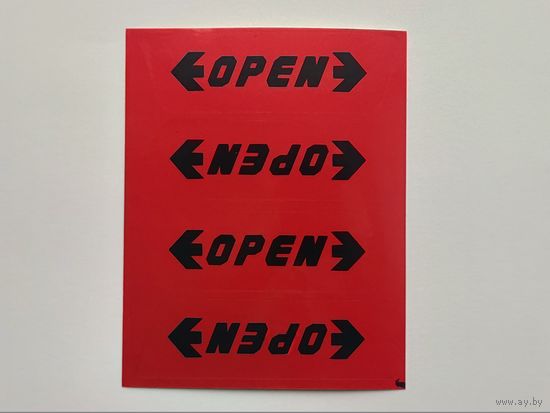 Наклейки светоотражающие (во всяком случае, по заявлению производителя) "Open" red, комплект 4 шт.