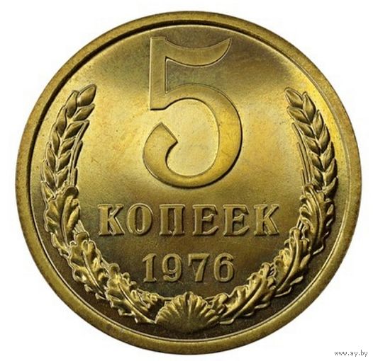 5 копеек 1976. СССР. UNC. DET. Слаб.