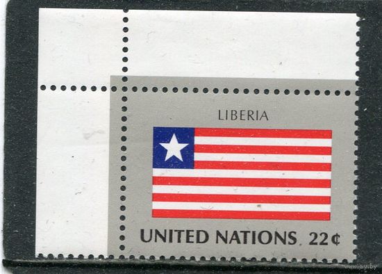 США. ООН Нью-Йорк. Флаг Либерии