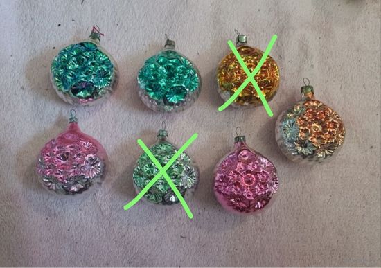 Ёлочные игрушки, стекло. Медальоны, поштучно